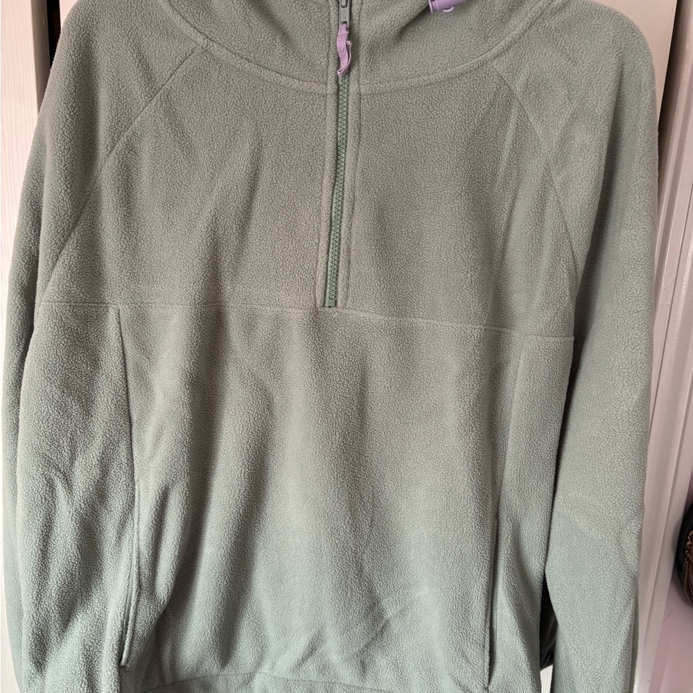SO Light Green Fleece Quarter-Zip Jacket
